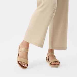 Dream Pairs Rosen Open Toe Strap Espadrille Platform Sandals Gold Metallic sz 8